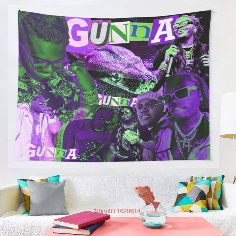 

Gunna Slime Language Collage tapestry Wall Tapestry Wall Hanging Wall Decor Blanket Bedding Curtain Throw