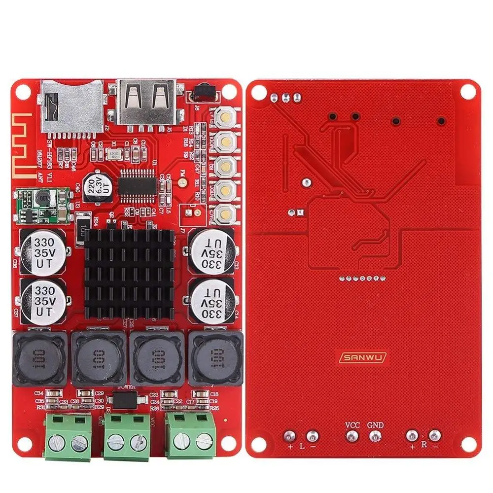 TPA3116 2X50W Bluetooth плата цифрового усилителя мощности с дистанционным управлением