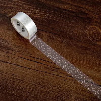 

1.5cm 3m 1 Pcs White Dot Transparent Style PET Tape DIY Scrapbook Sticker Label Masking Home Decor