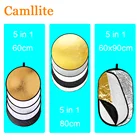 Отражатель складной круглый 5 в 1, студийный монодисковый рассеиватель светильник, 24 дюйма 60 см 80 см