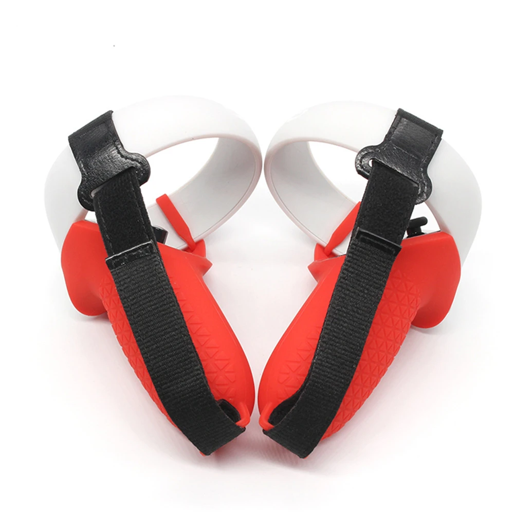 

VR Controller Protective CaseSilicone Handle Soft Skin Cover Non-slip Sleeve with Straps Protection for FBOculusQuest2VR