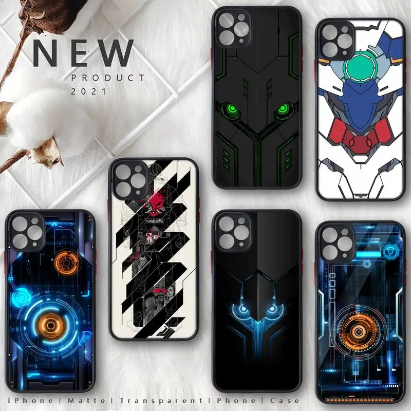 

Mecha Mechanical style Phone Case For iphone 13 12 11 8 7 plus mini x xs xr pro max matte transparent cover