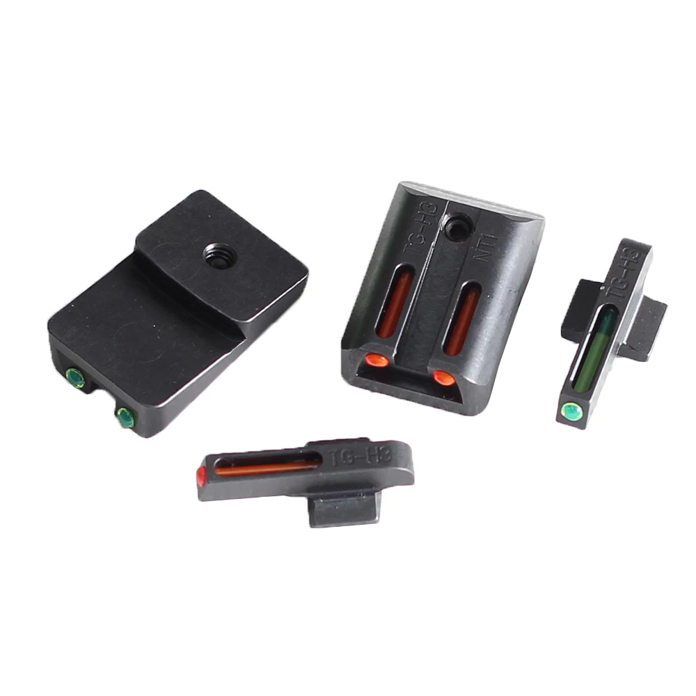 Tactical Fiber Optic Front Rear Sight Set Red Green for Hunting 1911 CUT .270/.450 Gun Pistol Handgun | Спорт и развлечения