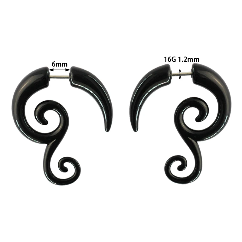 5 пар акриловых поддельных пробок тоннель Faux Ear конические манометры твист серьги