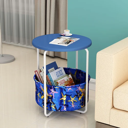 A 2 layer Simple sofa side table corner several multifunctional coffee table bedroom bed table shelf home small round table side table - Цвет: A 2 layer