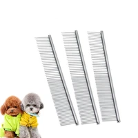 new dog comb long thick hair fur removal brush stainless steel lightweight pets cat grooming combs dog flea comb pet supplies