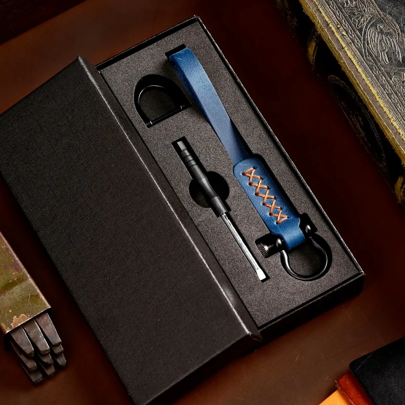 Винтажный креативный кожаный брелок ручной работы длинный автомобильный из