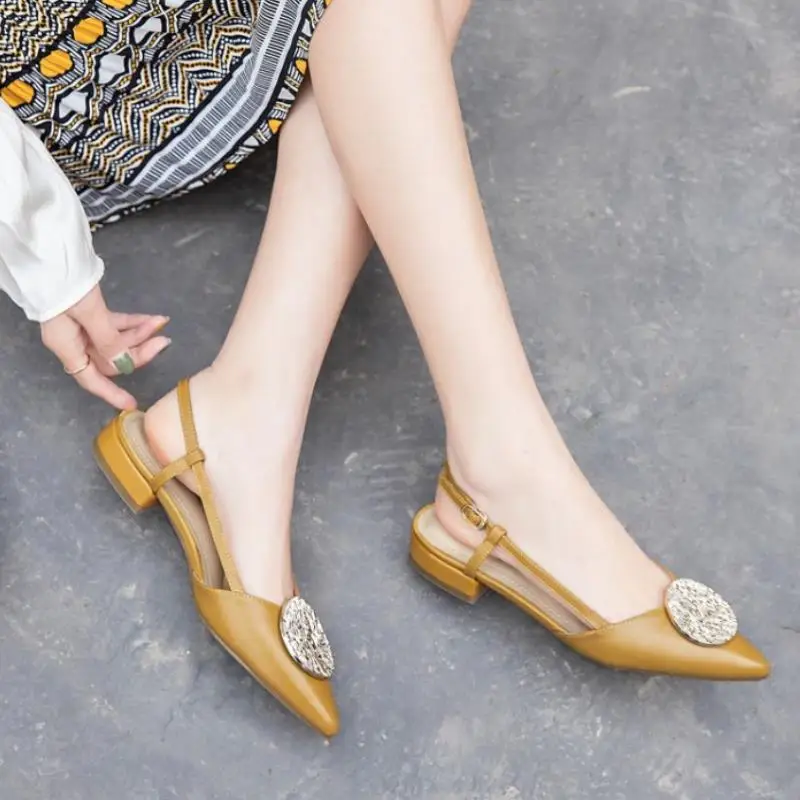 

RIZABINA Size 33-43 Women Sandals Real Leather Woman Summer Shoes Women Thick Heel Sandals Fashion Ladies Party Wedding Footwear