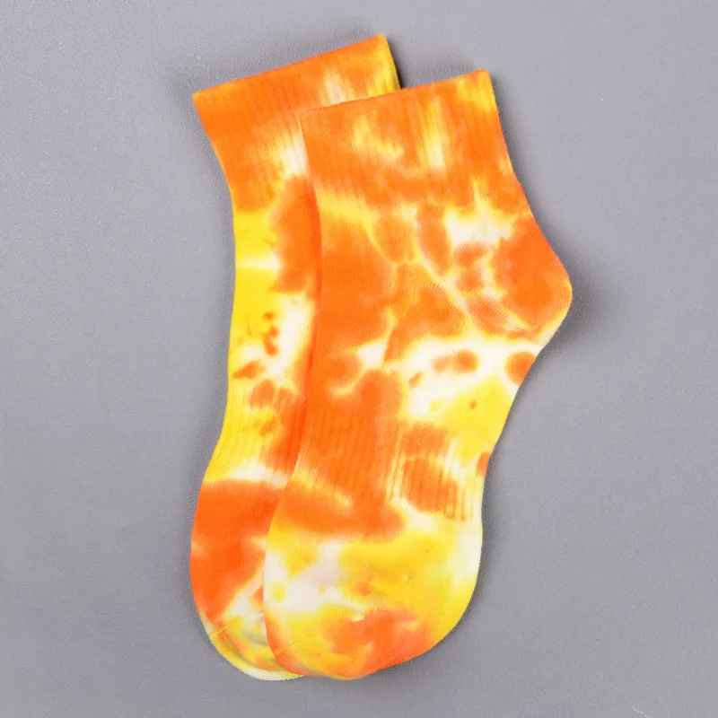 

Tie-dye socks street trend high-top tide socks men and women solid color cotton socks basketball men socks skateboard socks