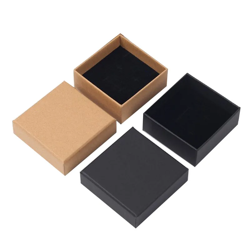 Коробка для ювелирных украшений из крафт-бумаги коробка упаковки колец сережек
