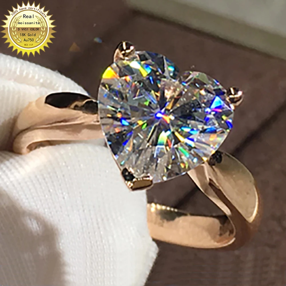 

Кольцо обручальное женское, розовое золото 10 карат Au417, 1, 2, 3, 4, 5 карат, с муассанитом, с бриллиантами