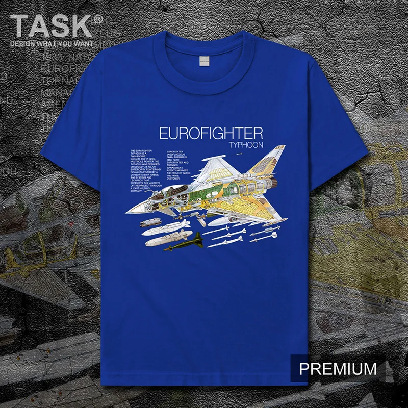 

Европейская футболка с изображением истребителя тайфуна, 100% хлопок, Мужская футболка с круглым вырезом, Спортивная хипстерская хлопковая ф...