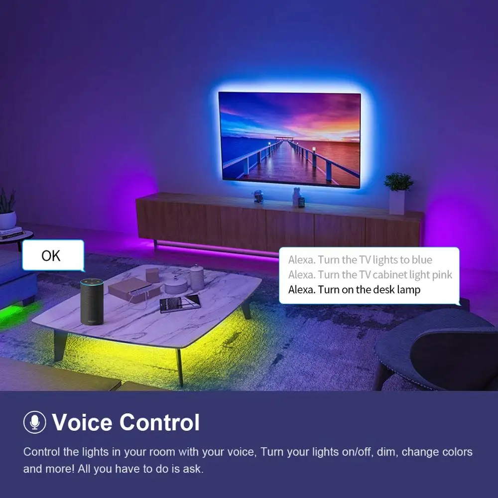Светодиодный светильник 5 в пост. Тока 12 В 24 Bluetooth Wi-Fi RGB-управление управление