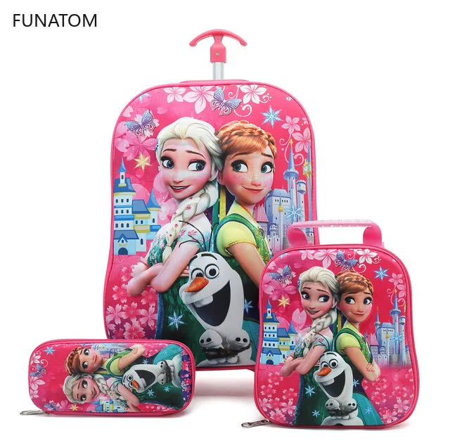 2018 новый детский рюкзак школьный с чемодан тележка на колесах для мальчиков и