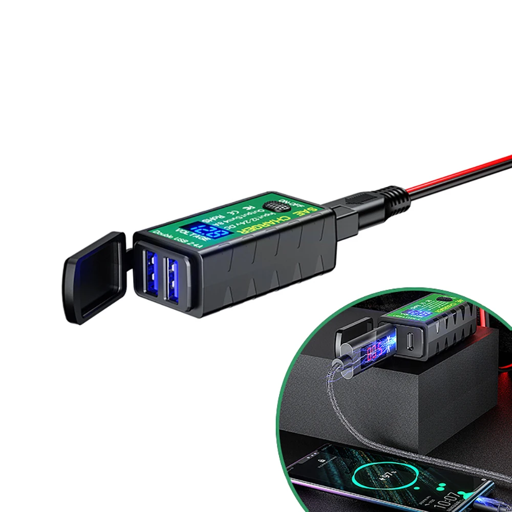 Адаптер для быстрой зарядки YOSOLO телефона 12 в SAE на два USB зарядное устройство