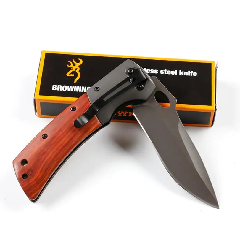 Горячая продажа Browning углеродное волокно + палисандр складной нож из нержавеющей