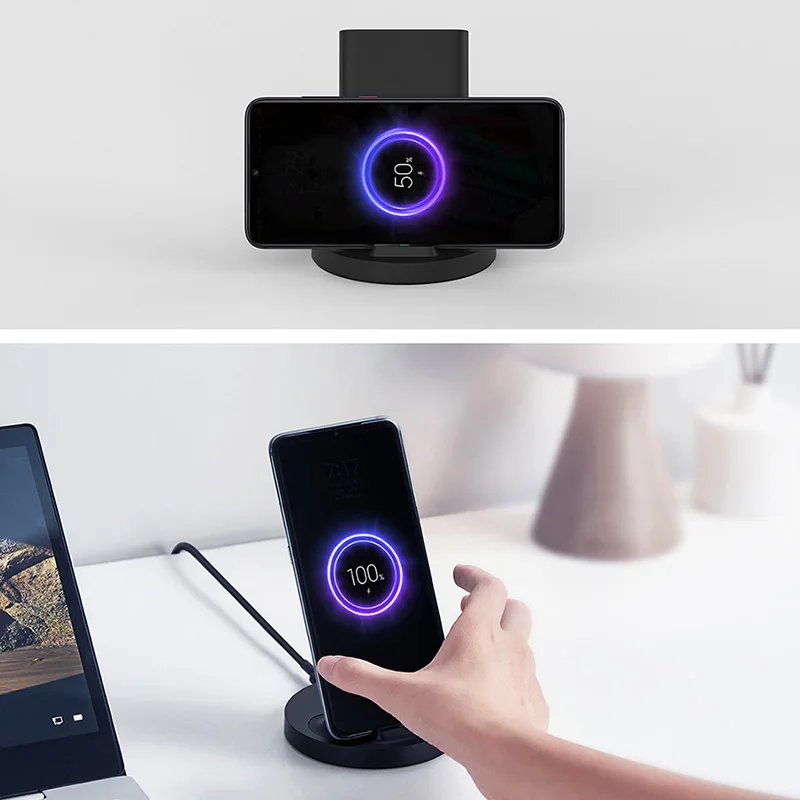 Беспроводное зарядное устройство Xiaomi максимальная мощность 20 Вт подставка для