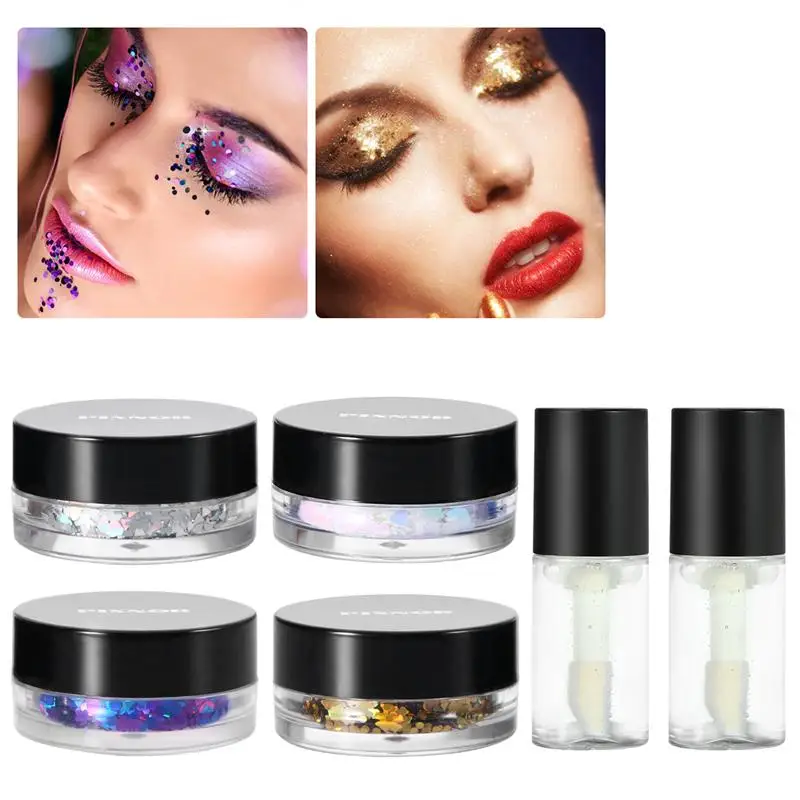 PIXNOR 4 цвета блестящая пудра крупные блестки косметика блестящие украшения для