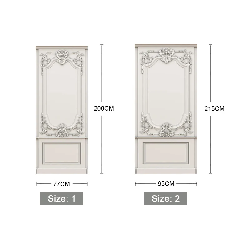

Self Adhesive Door Sticker Wallpaper 3D Relief Plaster Carved European Style Living Room Bedroom Door Mural Sticker Wall Decals