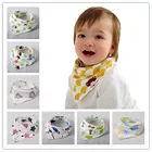 Слюнявчик детский хлопковый разноцветный, 1 шт.
