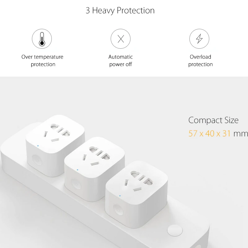 Новый оригинальный Xiaomi mijia Smart Socket Plug WiFi беспроводной адаптер для удаленного управления телефоном через приложение ZigBee Timer Power on.