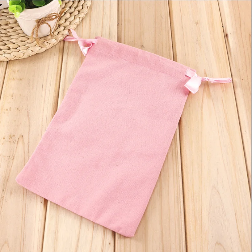 

Original Canvas Cotton Drawstring Bag Coffee Gift Candy Packaging Bags Women Travel Storage High Quality Makeup Bag Gift