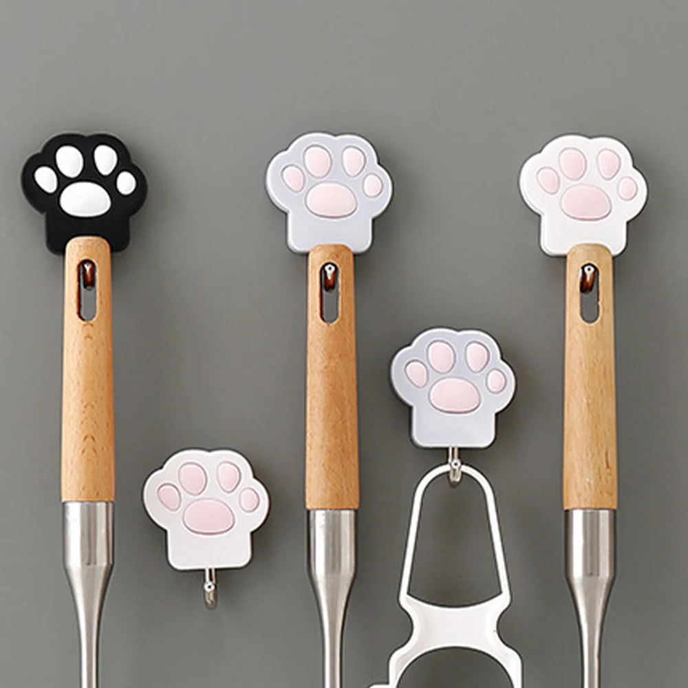 

3Pcs Cat Paw Design Wall Hook Decorative Wall Hanger Chic Clothing Hook