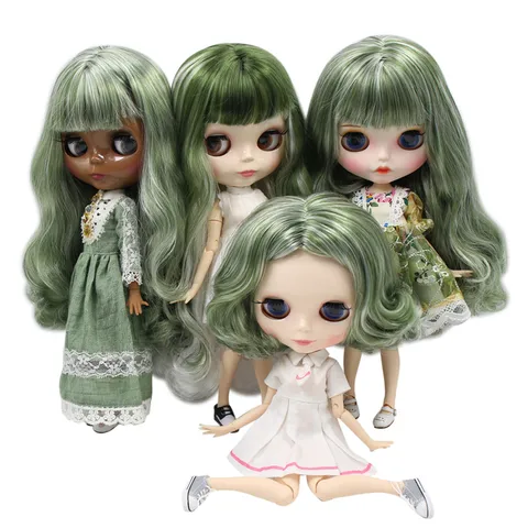 Кукла на заказ ICY DBS Blyth No.BL4299/136 зеленая белая с волосами 1/6 bjd ob24 аниме
