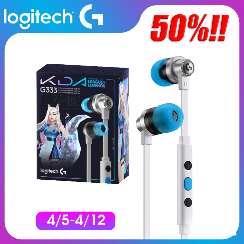 Игровые наушники вкладыши Logitech G333 3 5 мм KDA ограниченная серия с микрофоном USB для
