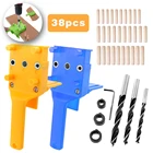 Инструменты для деревообработки 38 шт.компл., Ручной Карманный дырокол для отверстий 6810 мм, перфоратор для сверл, плотничные соединения