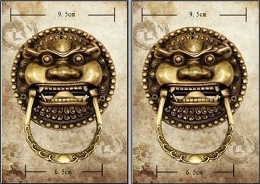 

Arts Crafts Copper A Pair of Chinese Brass Foo Dog Foo Lion Door Knocker