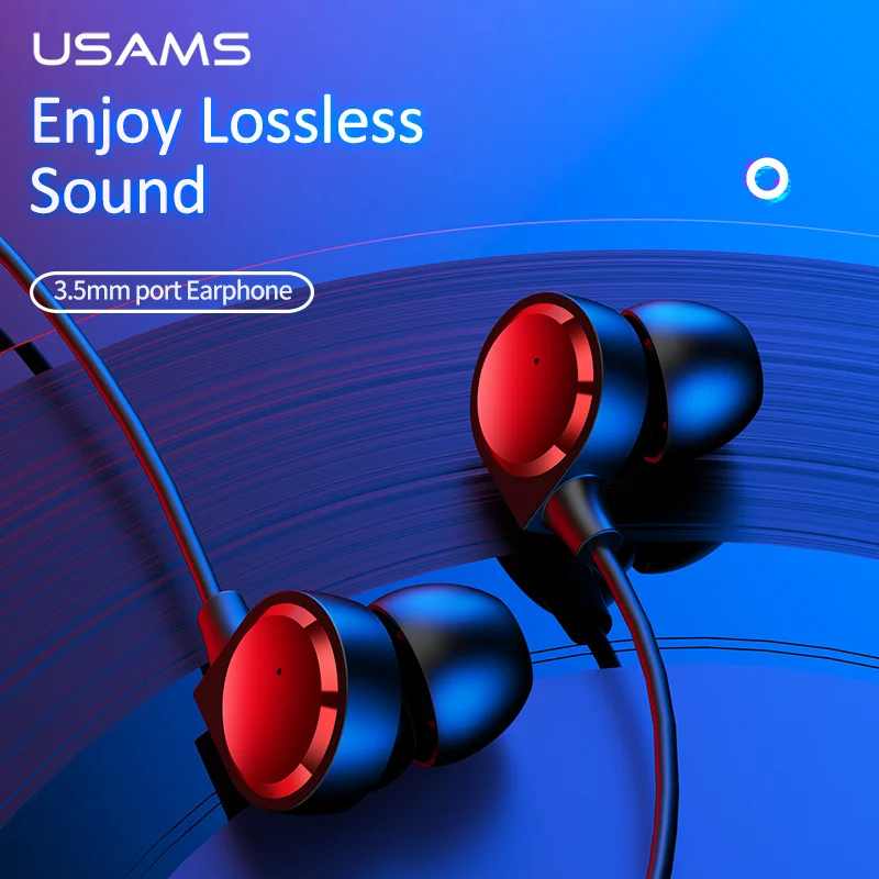USAMS 3 5 мм проводные наушники-вкладыши Наушники с микрофоном стерео музыка цветов