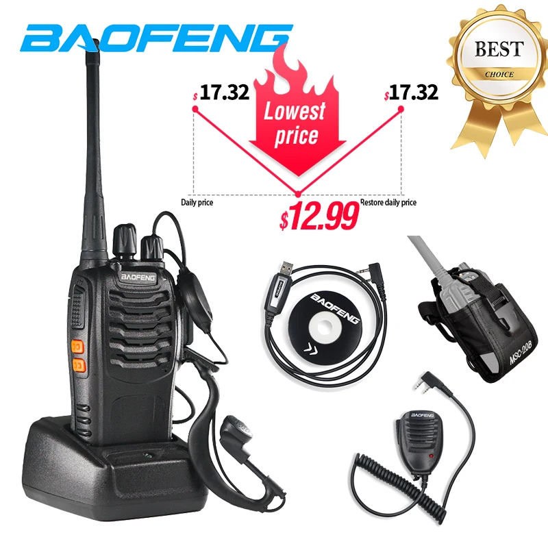 Baofeng BF 888S Walkie Talkie 5 Вт 6 км UHF 400 470 МГц двухстороннее радио bf888s портативный cb Ham Радио