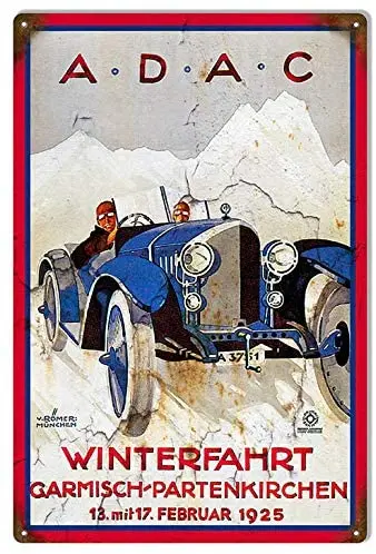 

Winterfahrt Vintage Car Reproduction Garage Art Metal Sign 20x30