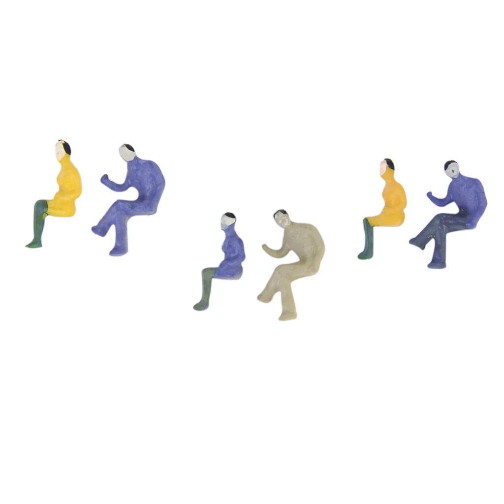 

100 Lot Painted Model Train Seated Figures People Passengers 1:100 HO TT Scale