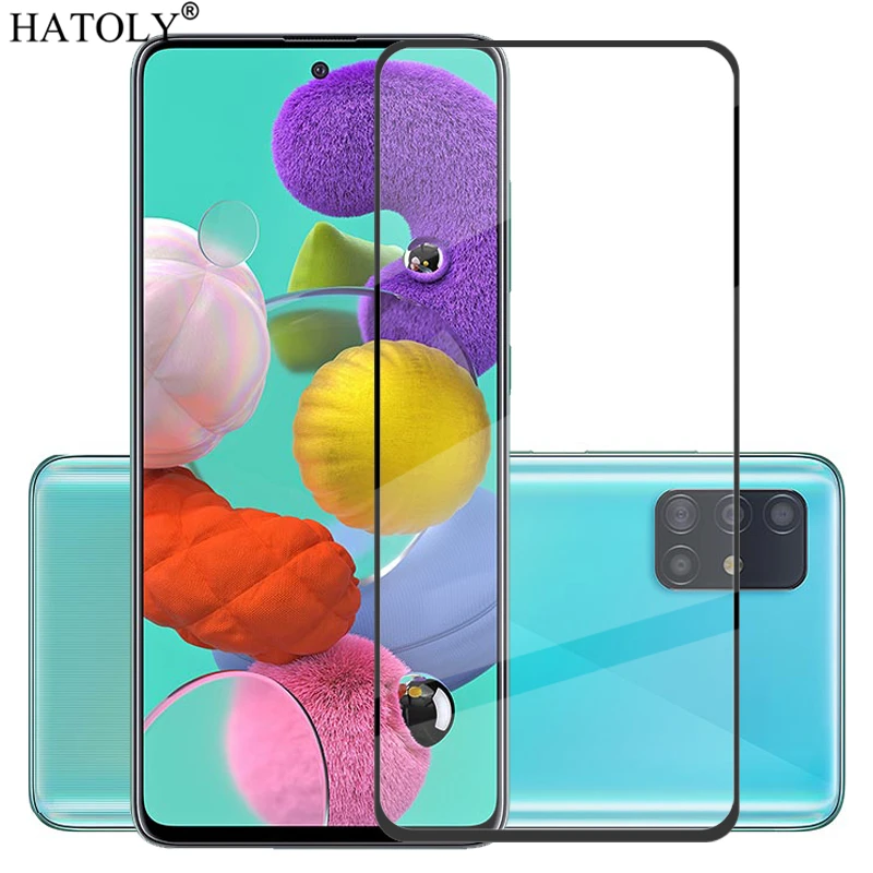 

Защитная пленка для экрана Samsung Galaxy A51, закаленное стекло HD, полное клейкое покрытие, пленка для телефона, стекло для Samsung A51