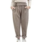 Брюки для девочек клетчатые шерстяные детские брюки для девочек брюки с эластичным поясом для девочек зимние детские повседневные Костюмные брюки на новый год