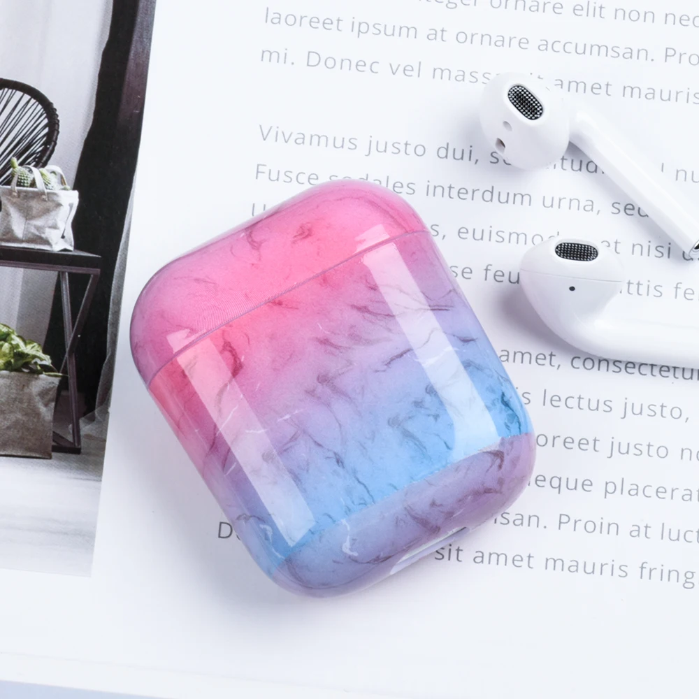 04 Мраморные Чехлы для оригинального Apple Airpods чехол Аксессуары милый чехол для Apple Airpods 2 Air Pods 1 рукав коробка для наушников Coque - Цвет: 04