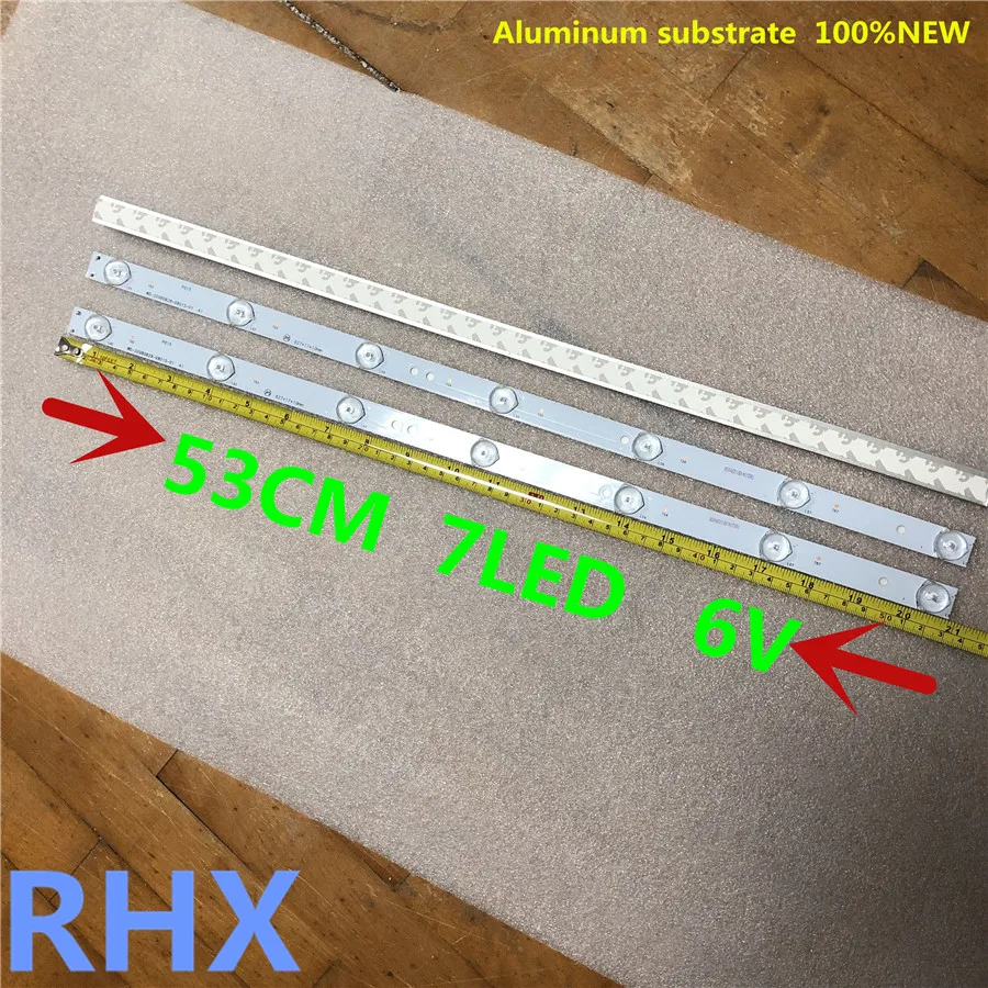 530MM 7LED 6V 12 шт./лот, 32 дюйма, 65 дюймов, ЖК-телевизор, светодиодный светильник, бар, универсальный ЖК-задний светильник светодиодный ТВ-светильник, 3 в, 6 в, новинка - Цвет: 530MM 7LED 6V
