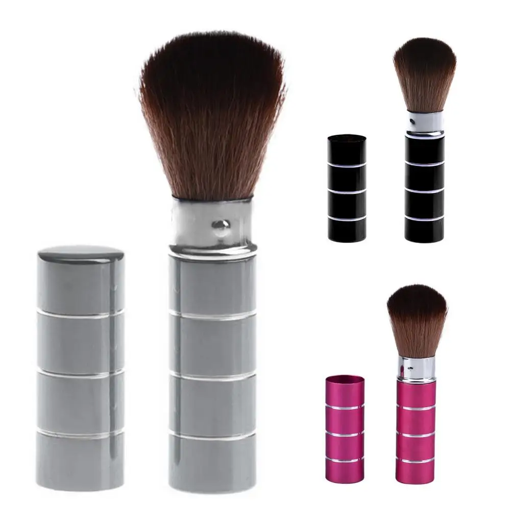 Утолщенная Металлическая телескопическая кисть для румян рассыпчатая пудра