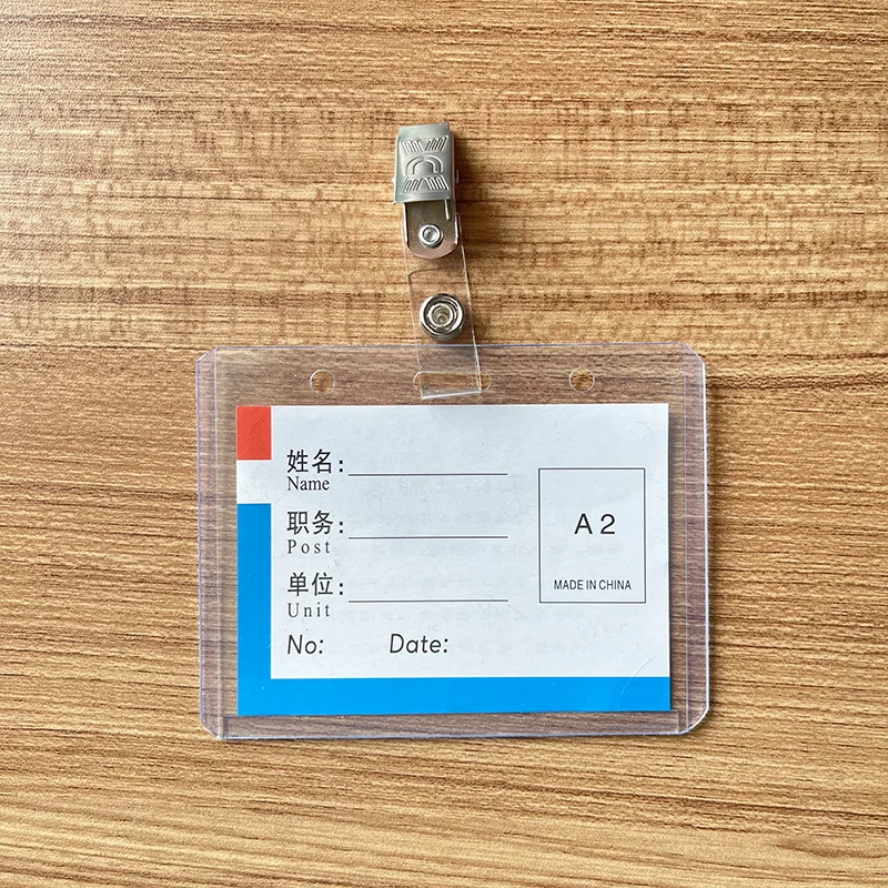 

5pcs Plastic Waterproof PVC Sleeve Ward Identification Medical ID Card Badge Photo Holder Cordon Nurse Accessories with Clip