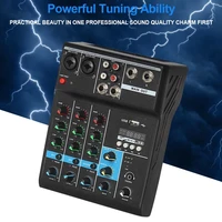 professional 4 channel audio karaoke mixer studio dj mixing console for computer audio interface 48v phantom power