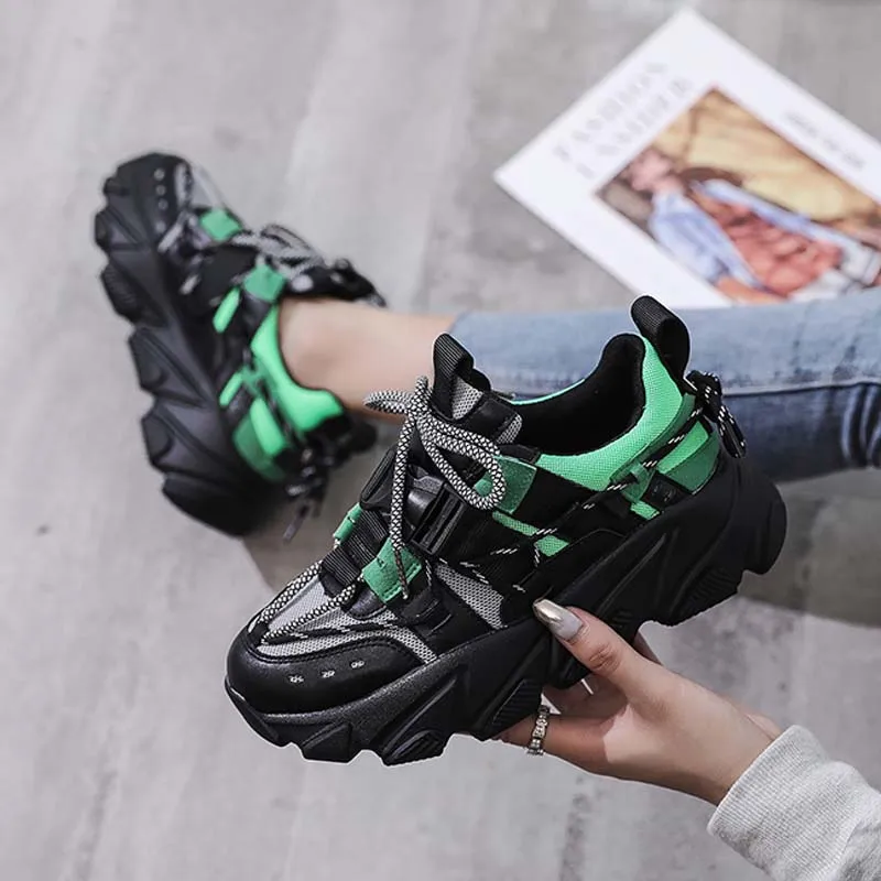 Кроссовки женские на платформе повседневная прогулочная обувь дышащая уличная