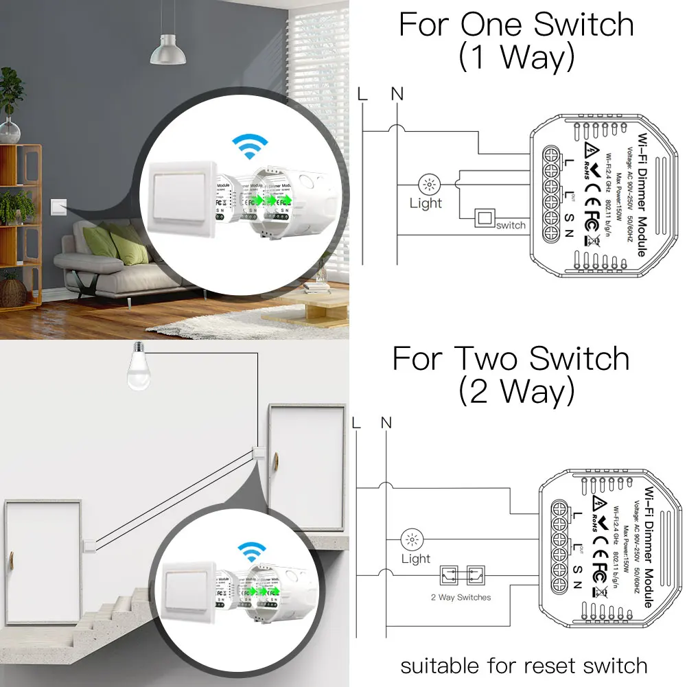 DIY умный WiFi светильник светодиодный диммер Smart Life/Tuya APP пульт дистанционного