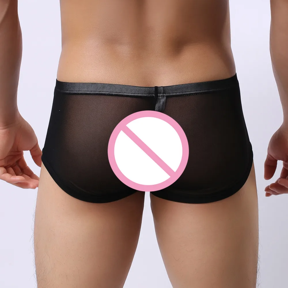 Прозрачные трусы сексуальное нижнее белье для мужчин трусы-боксеры интимная