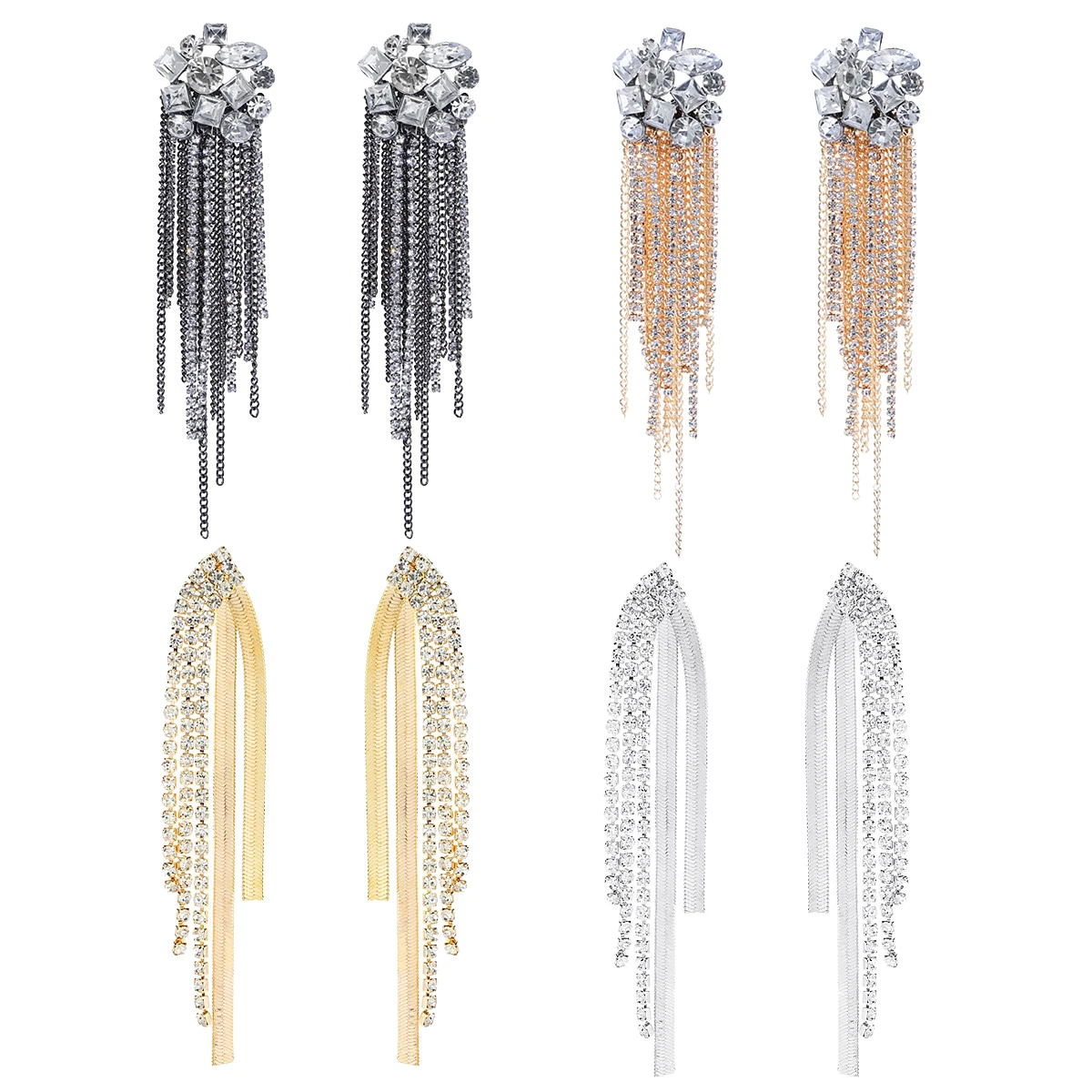 

Блестящие висячие серьги Dvacaman в богемном стиле стразы, роскошные изысканные висячие серьги с кристаллами и кисточками для женщин, модные ак...