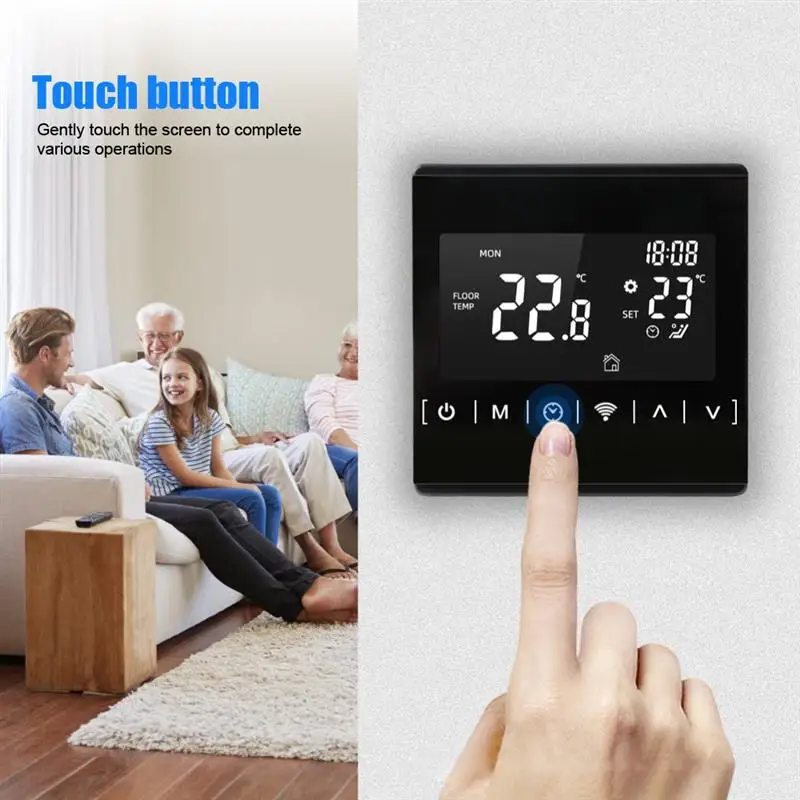 

Умный настенный термостат для теплого пола, с Wi-Fi