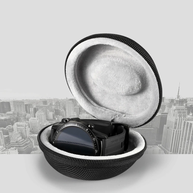 Zipper Waterproof Single Watch Case Soft Interior Storage Box for Smartwatch X7JB