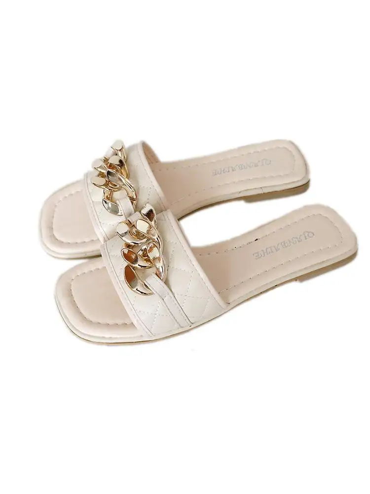 

Shoes Women Ladies' Slippers Luxury Slides Shale Female Beach Pantofle Soft Flat Designer Sabot 2021 Summer Rome PU Basic Rubbe