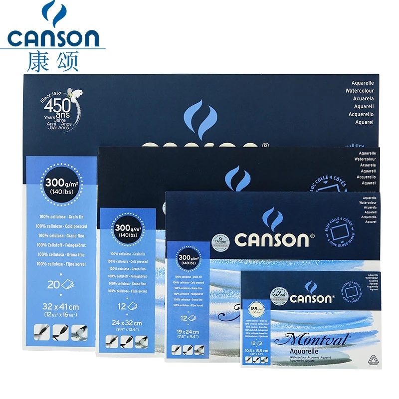 

Canson Montval Watercolor Book 300g 20sheets Watercolor Paper Drawing Sketching Book Colored Pencils Painting